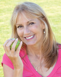 Woman eating an apple